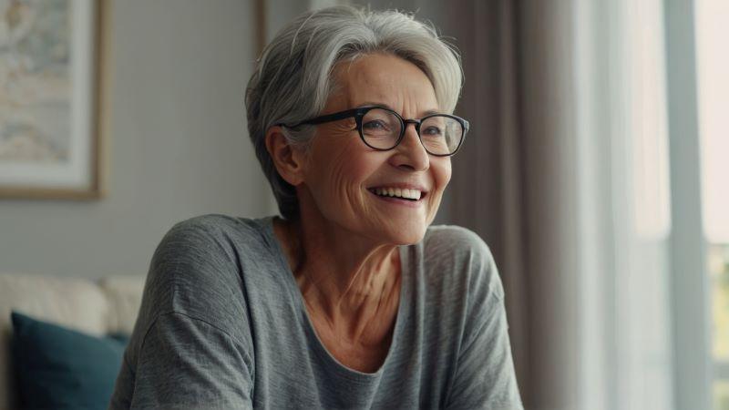 Portrait of smiling, mature woman with nice teeth