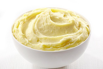 Close-up of bowl of mashed potatoes