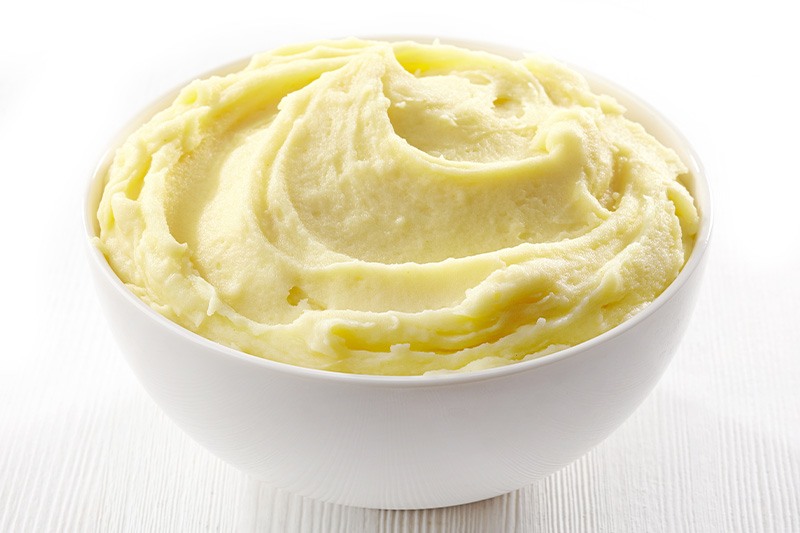 Close-up of bowl of mashed potatoes